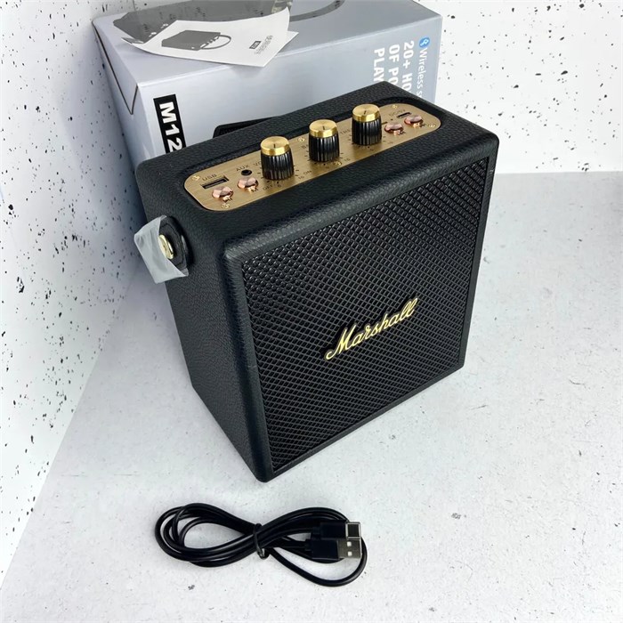 Колонка блютуз беспроводная Marshall M12, черная 10124 - фото 153
